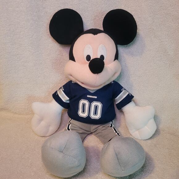 DISNEY NFL Dallas Cowboys Mickey Mouse 15" Stuffed Plush Football Jersey 00 - Picture 1 of 6